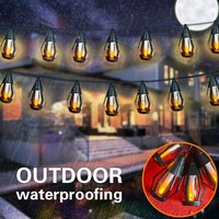 2025 nouvelle lumière solaire de patio 10 ampoules de flamme scintillantes étanche lampes de flamme à énergie solaire jardin cour Style rétro chaud
