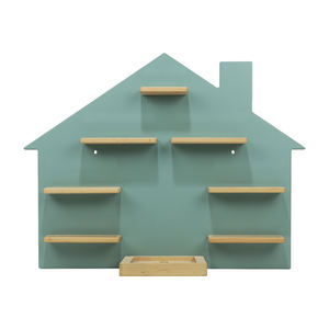 All'ingrosso FSC personalizzato bianco MDF a parete magnetica galleggiante verde a forma di <span class=keywords><strong>casa</strong></span> in legno figure Tonie Musicbox mensola regale - Product Image 1