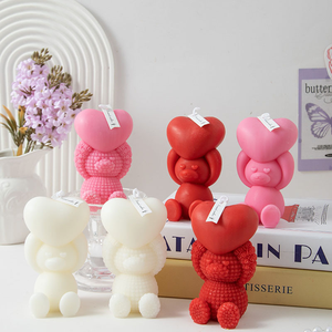 DIY 3D Mini Big Rose Ours Bougie Ornement pour Artisanat Artisanal Décoration de Maison - Product Image 3