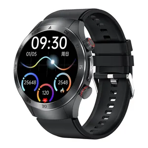Jam tangan pintar Pria panggilan Bluetooth, arloji cerdas kesehatan Ecg Sos tahan air Ip68 dengan harga lebih rendah 2024, jam tangan pintar bulat sentuhan penuh