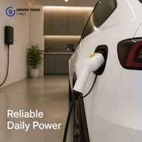 Câble de recharge EV de type 2 personnalisé OEM, 32A 22kW, IP65, étanche, conducteur en cuivre pur, fil TPU noir pour Tesla BMW VW Audi