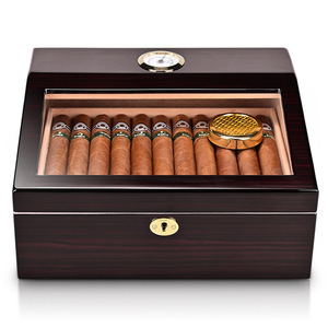 Humidor de Cigarros de Madera, Gabinete Expositor Extra Grande, Mueble para Almacenar Cigarros, Caja para Tabaco con Higrómetro - Product Image 1