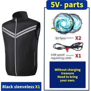5V Air Conditioner <b>Jacket</b> Vest <b>Cooling</b> Vest with Fan,Outdoor Work Fan Coat for Man Women - Product Image 5