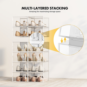 Modern Five-Tier Transparent Shoebox <strong>Stackable</strong> Plastic Shoe <strong>Box</strong> <strong>Storage</strong> Modular Design Clear <strong>Stackable</strong> BT-386 - Product Image 5