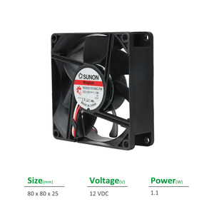 Sunon ME80251V3-000C-F99ไฟฟ้า OEM/ODM 80x25mm 12VDC 1.1W vapo แบริ่งตู้อินเวอร์เตอร์พัดลมระบายความร้อนแบบยืนตามแนวแกนฟรี - Product Image 2