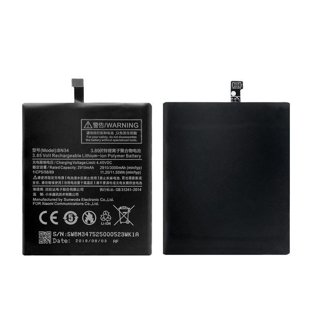 oem factory BN34 Replacement Battery for Xiaomi Redmi 5A Rechargeable Battery