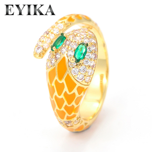 Multi color Snake <span class=keywords><strong>Rinf</strong></span> für Frauen Mode Emaille Schlangen ring Schmuck vergoldet Damen schmuck Factory Outlet - Product Image 1