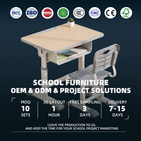 Mesa y Silla de Estudio para Niños de Proveedor Industrial, Diseño de Rejilla Ventilada, Silla de Escritorio Escolar OEM ODM para el Hogar y el Aula
