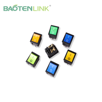 Interruptor Basculante Doble Iluminado KH02 KCD2 de 16A 250VAC -25~+125, 4 Pines, Luz Roja, ON-OFF-ON, Material PA66/PC de Alta Resistencia, CE