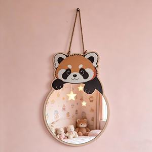 Specchio <span class=keywords><strong>da</strong></span> Parete in Legno con Cartoni Animati, Decorazione <span class=keywords><strong>da</strong></span> Appendere per <span class=keywords><strong>Cameretta</strong></span> Bambini, Specchio Acrilico ad Alta Definizione - Product Image 2