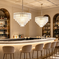 Lustre artistique de haute qualité, lustre en verre à ondulations d'eau irrégulières, éclairage pour restaurant, salon, hôtel, intérieur