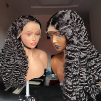 Perruque en cheveux humains bouclés bruts birmans, vente en gros, perruque frontale HD en dentelle, 100 % cheveux humains vierges alignés sur les cuticules # Perruques Lace Front Rouge 99J