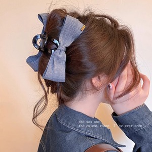 Pinzas para el pelo de mariposa con fragancia grande de 13cm, pinzas para el pelo con lazo de tela vaquera coreana - Product Image 2