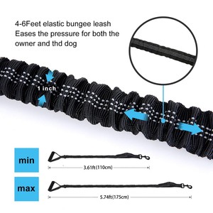 Laisse élastique anti-traction pour chien avec boucle coulissante, poignée en caoutchouc ondulé et mousse rembourrée pour grands chiens et chiens qui tirent - Product Image 2
