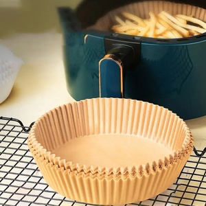 High Quality 100pcs Disposable Round <b>Parchment</b> <b>Paper</b> Non-Stick <b>Air</b> <b>Fryer</b> <b>Liner</b> with Coating for Home Food Use - Product Image 4