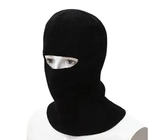 رخيصة البوليستر مخصص محبوك عادي اللون قناع للتزلج قبعة الوجه قناع بالاكلافا مع العين حفرة