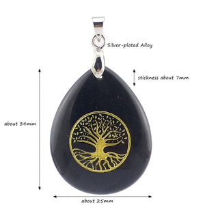 <span class=keywords><strong>Pendentif</strong></span> en pierre en forme <span class=keywords><strong>de</strong></span> goutte d'eau avec gravure unilatérale <span class=keywords><strong>Arbre</strong></span> <span class=keywords><strong>de</strong></span> <span class=keywords><strong>Vie</strong></span>, <span class=keywords><strong>pendentif</strong></span> en pierres précieuses colorées avec alliage, vente en gros - Product Image 5