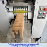 Machine de fabrication de sacs en papier à fond pointu entièrement automatique à grande vitesse pour l'emballage de pain et de snacks, pour rouleaux de papier alimentaire Kraft, modèle 260