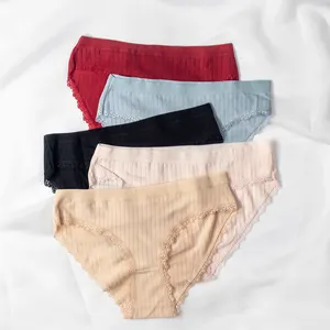 Ladies Cotton Seamless Underwear Shorts Panties Cotton Panties Young Girl Women Underwear Lace Briefs