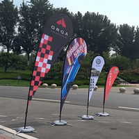 Drapeau publicitaire personnalisé en polyester et aluminium de 1,5 m (5 pieds) ou 5 m (16 pieds) pour événements promotionnels et entreprises, imprimé par transfert thermique, type plume.