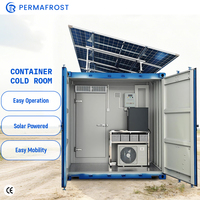 Chambre froide à conteneur de 20 pieds ou 40 pieds, alimentée par l'énergie solaire, avec accès piétonnier, pour la viande et les fruits, stockage frigorifique personnalisé, automatique et écologique