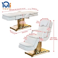 Table de massage esthétique tendance avec lumière LED, lit de beauté électrique réglable en hauteur pour salon de beauté et spa médical