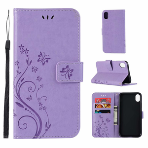 Étui portefeuille magnétique en cuir PU pour <span class=keywords><strong>Redmi</strong></span> <span class=keywords><strong>Note</strong></span> <span class=keywords><strong>9</strong></span> <span class=keywords><strong>Pro</strong></span>/9S, avec fente pour cartes, couverture rabattable, motif floral papillon, lavande - Product Image 5
