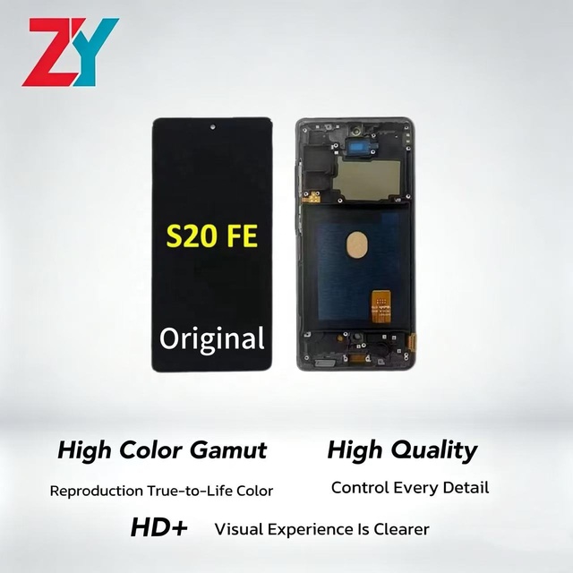 For S20FE/G781 Original OLED Display Assembly with Frame Touch 1 Year Warranty 400cd+ Luminance for Repair & Replacement