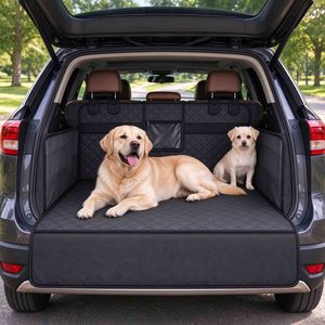 Housse de coffre de voiture imperméable pour chien, avec rabats latéraux, fond rigide, protection pour siège arrière, extension de siège arrière pour la protection du chien - Product Image 2