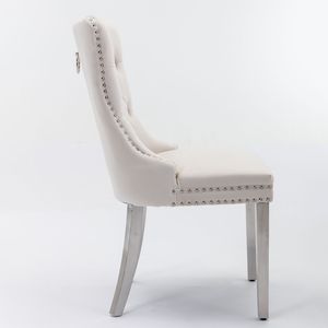 Silla de Comedor Acolchada de Terciopelo Moderno de la Colección DB Nikki, Patas Cromadas, Muebles para el Hogar - Product Image 6