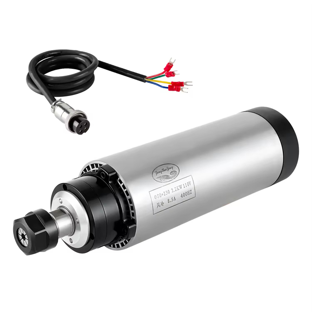 In Stock 2.2KW Spindle Motor High Speed 1-24000RPM Air Cooled 110V/220V/380V Spindle VFD Control for CNC Milling Drilling