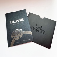 Moda elegante embalaje personalizado gracias tarjeta sobre negro con sello adhesivo
