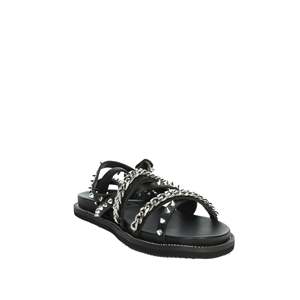 Sandales basses pour femmes Cult CLW388600 en cuir noir, chaussures plates d'été - Product Image 5