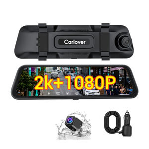 Carlover 2K 10 pulgadas DVR delantero y trasero CÁMARA DE COCHE espejo retrovisor cámara de salpicadero para cámara de coche y vehículo - Product Image 1