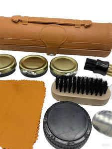 WBG Sapatos De Couro Polonês & Kit De Limpeza Marrom Preto Limpar Cera Couro Bota Cuidados Kit - Product Image 2
