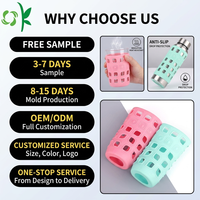 Housse de bouteille en silicone OKSILICONE, résistante à la chaleur, antidérapante, disponible en plusieurs couleurs, pour bouteille.