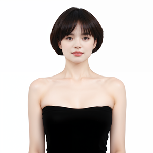 Parrucca da <span class=keywords><strong>donna</strong></span> nera dritta Bob frangia parrucca sintetica per festa uso quotidiano aspetto realistico facile da indossare perfetto per gli acquirenti globali - Product Image 1