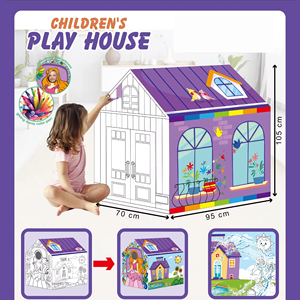 Hot Kids Play Tent Kids Toys Painting Playhouse Graffiti DIY Art Craft Coloring Drawing Doodle, regalos de princesa <span class=keywords><strong>para</strong></span> interiores y exteriores - Product Image 4