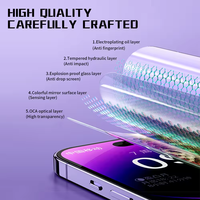 Protection d'écran anti-espion anti-éclats colorée, verre trempé HD transparent 99% de qualité AAA, dureté 9H, étanche pour