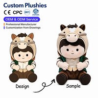 Produsen OEM ODM Boneka Idol K-Pop Lucu Berkualitas Tinggi, Boneka Plush Anak Laki-Laki dengan Syal, Mainan Figur Plush Kustom, Mainan Plush Kustom untuk Musim Dingin