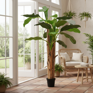 98.4 \ "albero di Banana artificiale verde con vaso unico giardino prodotto decorativo - Product Image 3