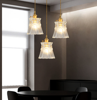 Lampe suspendue de chevet en cuivre de style américain, petite, de luxe, pour café, bar, restaurant, style postmoderne