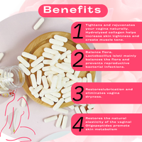 Probiotiques Vaginaux Biologiques en Poudre pour Femme – Capsules Intimes pour Resserrement, Détox et Nettoyage – Yoni Pops Blancs