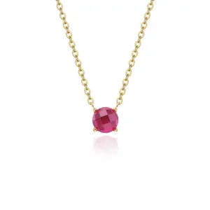 Ожерелье из нержавеющей стали с натуральным Рубином женское, изящное ювелирное изделие под золото 14 к, под заказ
