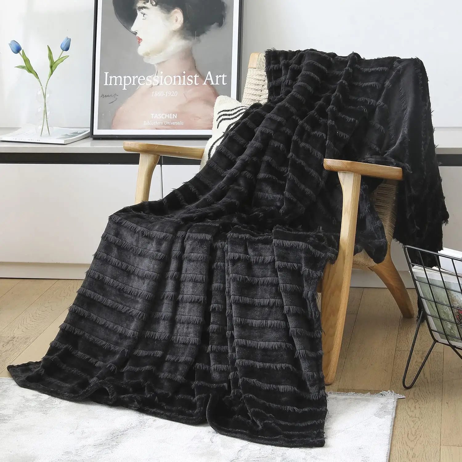 custom print Microfiber eyelash fleece flannel Soft Plush Throw custom jacquard black throw blanket