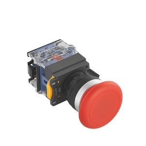 Interruptor de Botón Pulsador Rojo de 22MM, Autobloqueante y de Reinicio Automático, 1NO 1NC, Momentáneo, para Electrodomésticos, Plástico, IP40, 440V, 10A - Product Image 3