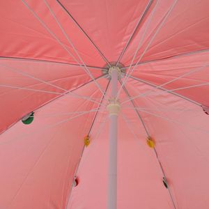 Parasol de soleil 130 cm UPF50+ avec revêtement argenté, imperméable, coupe-vent, mât réglable, pour plage, patio, camping, jardin - Product Image 2