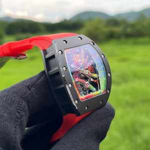 Relojes de Lujo para Hombre, Estilo 68-01 Cyril Kongo, Reloj Mecánico Tourbillon con Arte de Grafiti Colorido, Caja de Fibra de Carbono Negra NTPT - Product Image 3