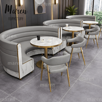 Chaises de restaurant en marbre pour café moderne, ensemble table et banquette, mobilier écologique et durable