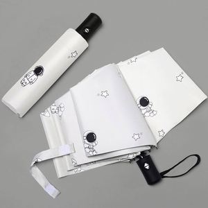 Paraguas de Tubo de Hierro de Doble Uso, Totalmente Automático y Seguro para Adultos, Diseño Clásico Plegable en Tres Secciones, Plegado Manual para Sol y Lluvia - Product Image 6